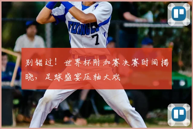 别错过！世界杯附加赛决赛时间揭晓，足球盛宴压轴大戏